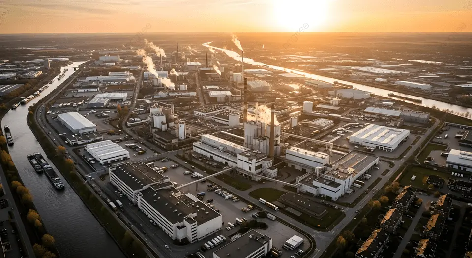 Site industriel sous surveillance par caméra thermique fixe MOBOTIX